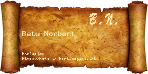 Batu Norbert névjegykártya
